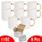 8 Pcs 11OZ Gold Rim & Handle Sublimation Mugs With Foam Support Boxes